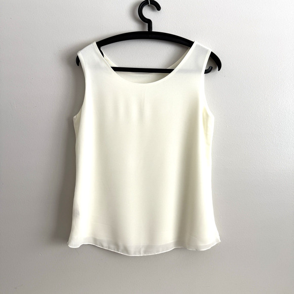 Womens White Sleeveless Blouse Size Small Fairy Flowy Vanilla Girl Babydoll - Picture 2 of 9